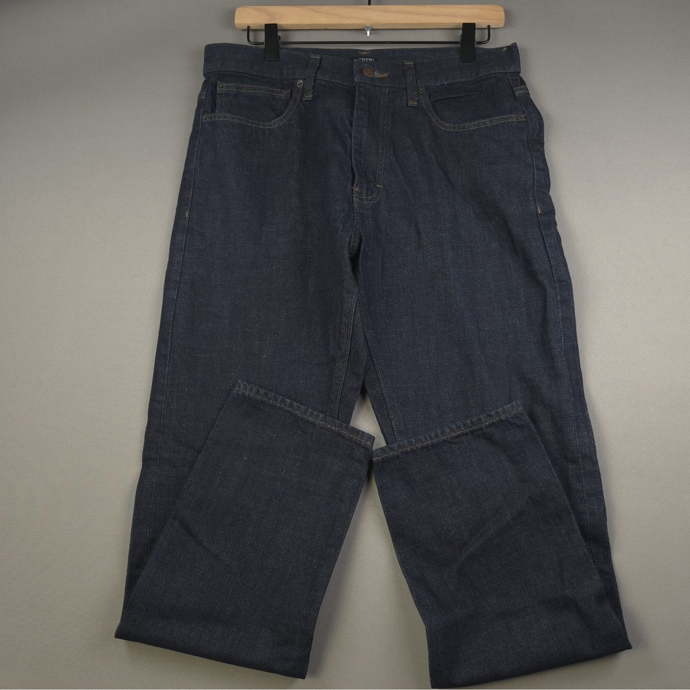 J.Crew Selvedge Men's Jeans W31 L30 Straight Dark Wash Indigo Red Line Denim NWT